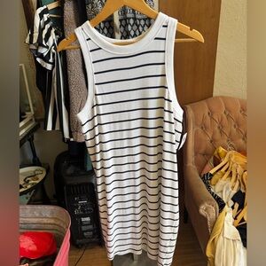 Old Navy Black and White Striped Tank Dress